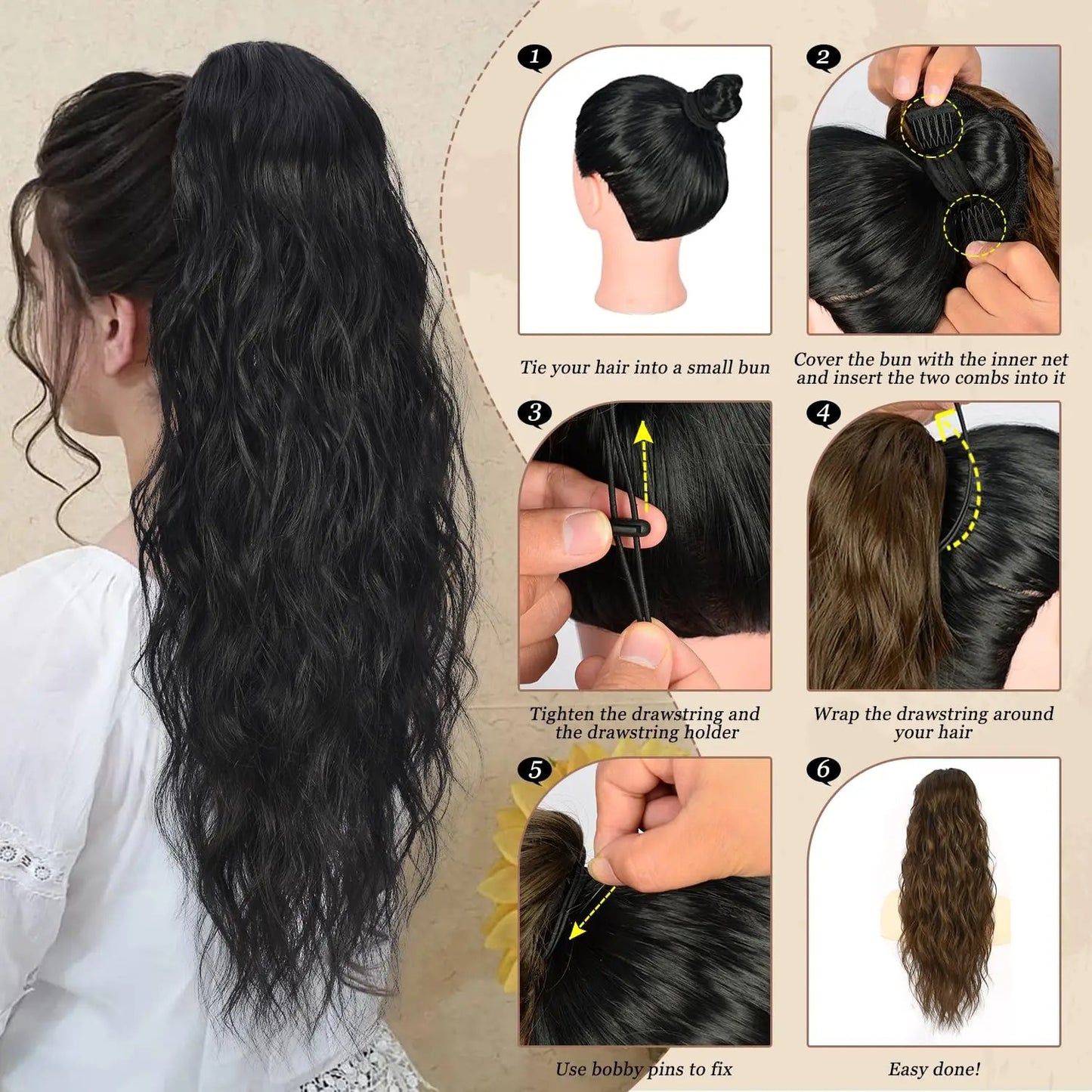 Curly ponytail with Coulisse